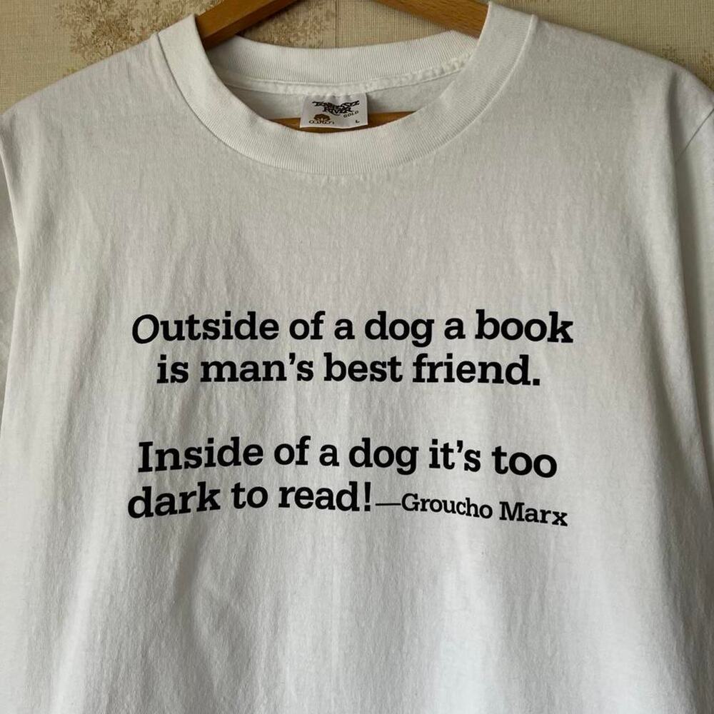 Vintage 90s Groucho Marx Dog Quote Tee | Single Stitch Novelty Humor | 20x28.5"